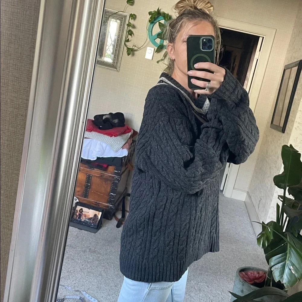 Gap Lambswool Fair Isle Pop Over Sweater
